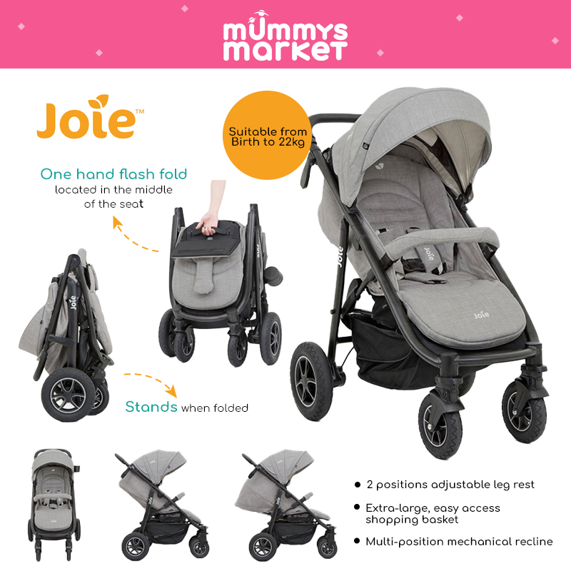Joie Mytrax Flex - Gray Flannel + Free Raincover